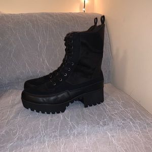 Platform combat boots